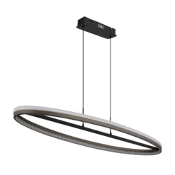 LED-Hängelampe Della, Länge 101 cm, dunkelgrau, Metall