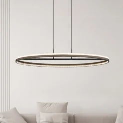 LED-Hängelampe Della, Länge 101 cm, dunkelgrau, Metall