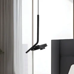 LED-Hängelampe Factory, schwarz, Ø 15 cm, Metall