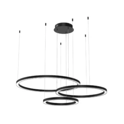 LED-Hängelampe Galaxia, Kunststoff, schwarz, 3-flammig, 85 W