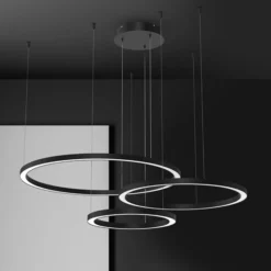 LED-Hängelampe Galaxia, Kunststoff, schwarz, 3-flammig, 85 W
