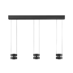 LED-Hängelampe Glow-Sphere, Länge 112 cm, schwarz, Metall