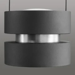 LED-Hängelampe Glow-Sphere, Länge 112 cm, schwarz, Metall