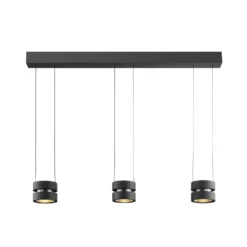 LED-Hängelampe Glow-Sphere, Länge 112 cm, schwarz, Metall