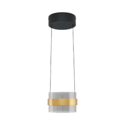 LED-Hängelampe Inside, messingfarben/rauchgrau, Ø 22 cm