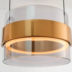 LED-Hängelampe Inside messingfarben/rauchgrau, Länge 105 cm