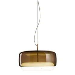 LED-Hängelampe Jube SP G, braun/weiß, 3.000K, DIM2