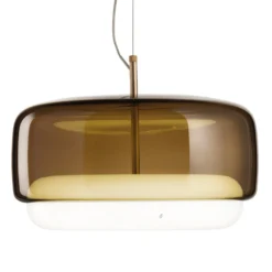 LED-Hängelampe Jube SP G, braun/weiß, 3.000K, DIM2