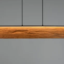LED-Hängelampe Kalea, Länge 110 cm, holzfarben, Holz