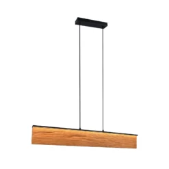 LED-Hängelampe Kalea, Länge 110 cm, holzfarben, Holz