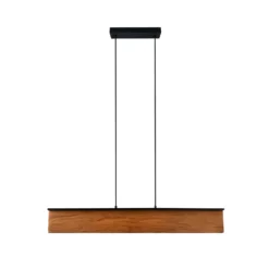 LED-Hängelampe Kalea, Länge 110 cm, holzfarben, Holz