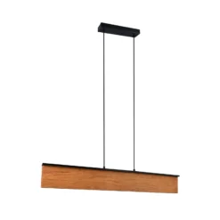 LED-Hängelampe Kalea, Länge 110 cm, holzfarben, Holz