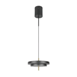LED-Hängelampe Keaton, schwarz/goldfarben, Ø 40 cm, CCT