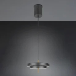 LED-Hängelampe Keaton, schwarz/goldfarben, Ø 40 cm, CCT