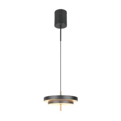 LED-Hängelampe Keaton, schwarz/goldfarben, Ø 40 cm, CCT