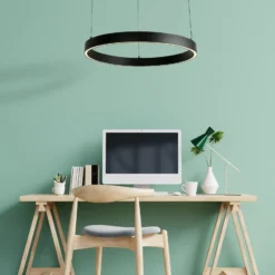 LED-Hängelampe Layla, schwarz, Ø 64 cm CCT, höhenverstellbar