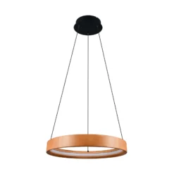 LED-Hängelampe Lynwood, Ø 50 cm, holzfarben, Holz, dimmbar