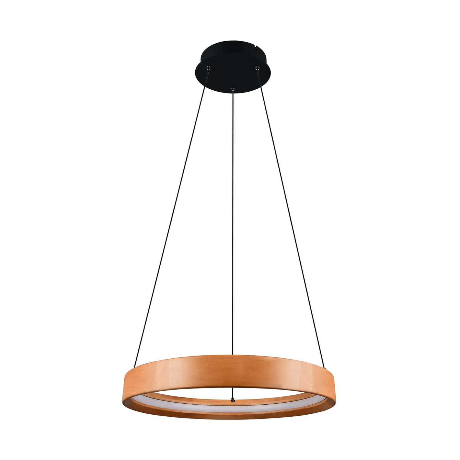 LED-Hängelampe Lynwood, Ø 50 cm, holzfarben, Holz, dimmbar