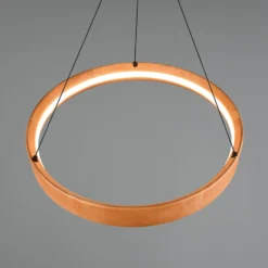 LED-Hängelampe Lynwood, Ø 50 cm, holzfarben, Holz, dimmbar