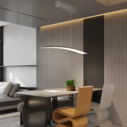 LED-Hängelampe Mavero, nickel, Länge 90 cm, CCT, Touchdimmer