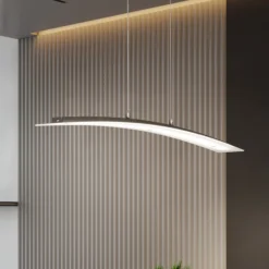 LED-Hängelampe Mavero, nickel, Länge 90 cm, CCT, Touchdimmer
