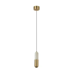 LED-Hängelampe 2545 messing/weiß Ø 5 cm Metall/Alabaster dim