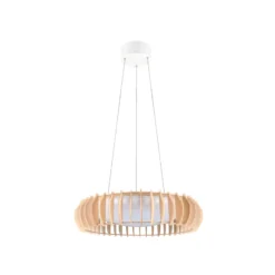 LED-Hängelampe Monte, Ø 60 cm, holz hell, Holz, CCT