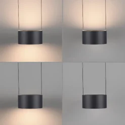 LED-Hängelampe PURE Clipse, grau, Länge 110 cm, CCT, 6-flg.