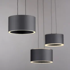 LED-Hängelampe PURE Clipse, grau, Länge 110 cm, CCT, 6-flg.