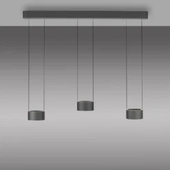 LED-Hängelampe PURE Clipse, grau, Länge 110 cm, CCT, 6-flg.