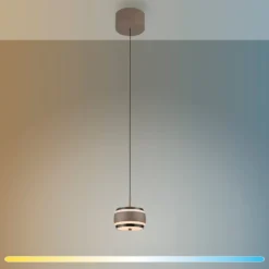 LED-Hängelampe PURE Falling Rings, bronze Ø 13 cm, CCT