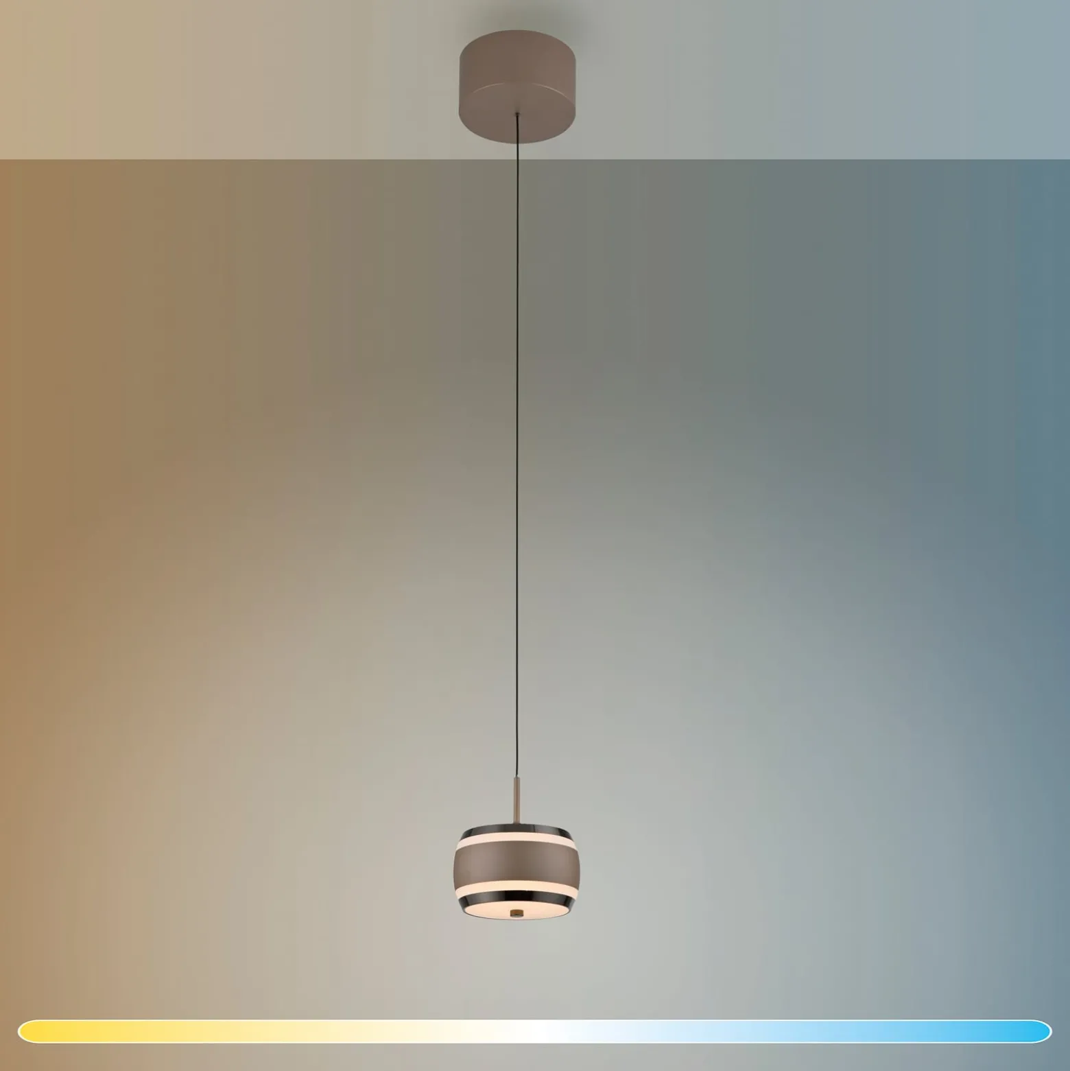 LED-Hängelampe PURE Falling Rings, bronze Ø 13 cm, CCT