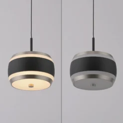 LED-Hängelampe PURE Falling Rings, schwarz, Ø 13 cm, CCT