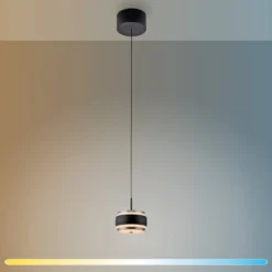 LED-Hängelampe PURE Falling Rings, schwarz, Ø 13 cm, CCT