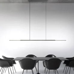 LED-Hängelampe PURE Surface, grau, 160 cm, Aluminium 3.000 K