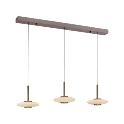 LED-Hängelampe PURE Vitrum, braun/opal Glas/Aluminium 3-flg.