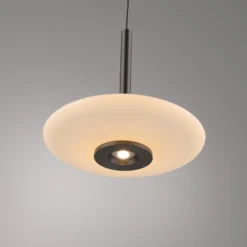 LED-Hängelampe PURE Vitrum, braun/opal Glas/Aluminium 3-flg.
