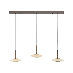 LED-Hängelampe PURE Vitrum, braun/opal Glas/Aluminium 3-flg.