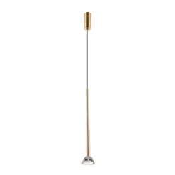 LED-Hängelampe Rina, goldfarben/klar, Ø 7 cm, Metall/Acryl