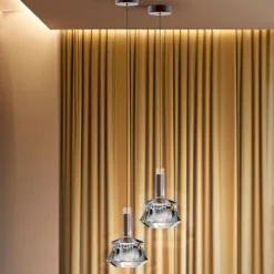 LED-Hängelampe Scarlett, silberfarben, Ø 18 cm, Glas