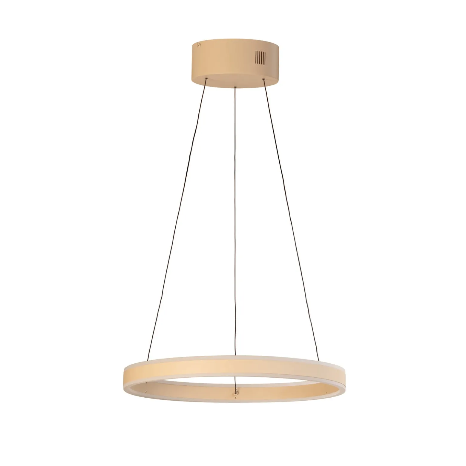 LED-Hängelampe Silvio, Ø 50 cm, sandfarben, Metall, CCT,