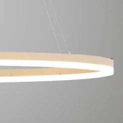 LED-Hängelampe Silvio, Länge 100 cm, sandfarben, Metall, CCT