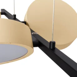 LED-Hängelampe Tessa schwarz/beige 110cm Touchdim CCT 4-flg.
