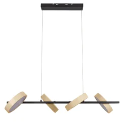LED-Hängelampe Tessa schwarz/beige 110cm Touchdim CCT 4-flg.