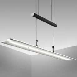 LED-Hängelampe Tick schwarz, Glas, dimmbar, höhenverstellbar