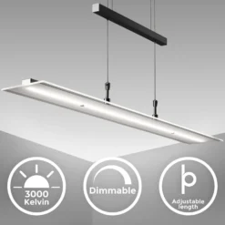 LED-Hängelampe Tick schwarz, Glas, dimmbar, höhenverstellbar