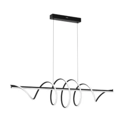 LED-Hängelampe Twist, Kunststoff schwarz, 30 W, Länge 110 cm