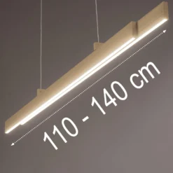 LED-Hängelampe Vayana, Länge 114 cm, sandfarben, Metall, CCT