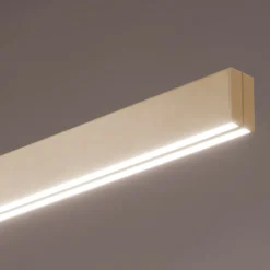 LED-Hängelampe Vayana, Länge 114 cm, sandfarben, Metall, CCT