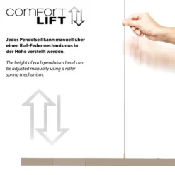 LED-Hängeleuchte ADRIANA, bronze, Länge 179 cm, Touchdimmer